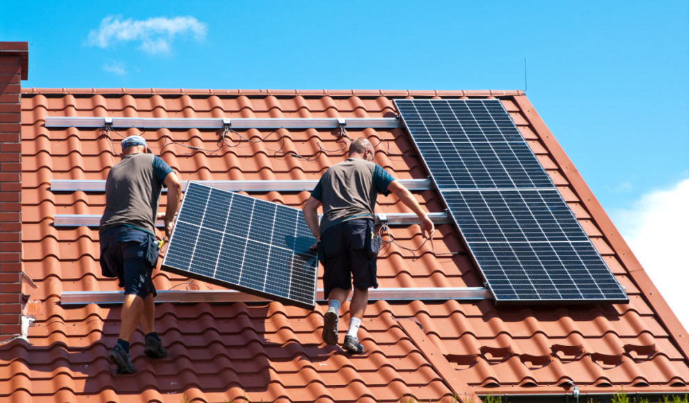 Solaranlage auf einem Einfamilienhaus in Deutschland