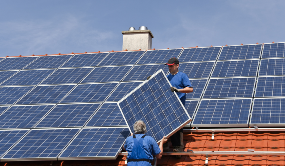 Solaranlage auf einem deutschen Einfamilienhaus