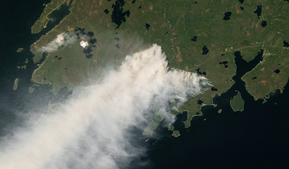 Waldbrand in Kanada fotografiert von der Internationalen Raumstation (ISS)